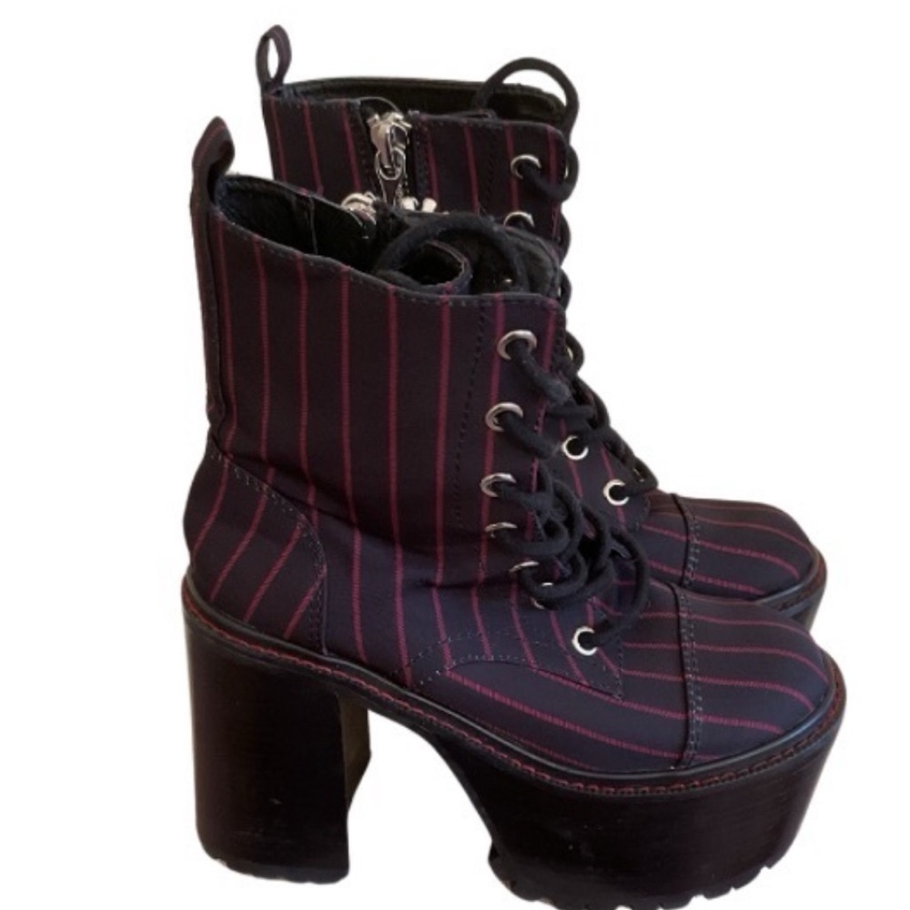 dELiA*s Black and Red Striped Platform Boots - Picture 2 of 4